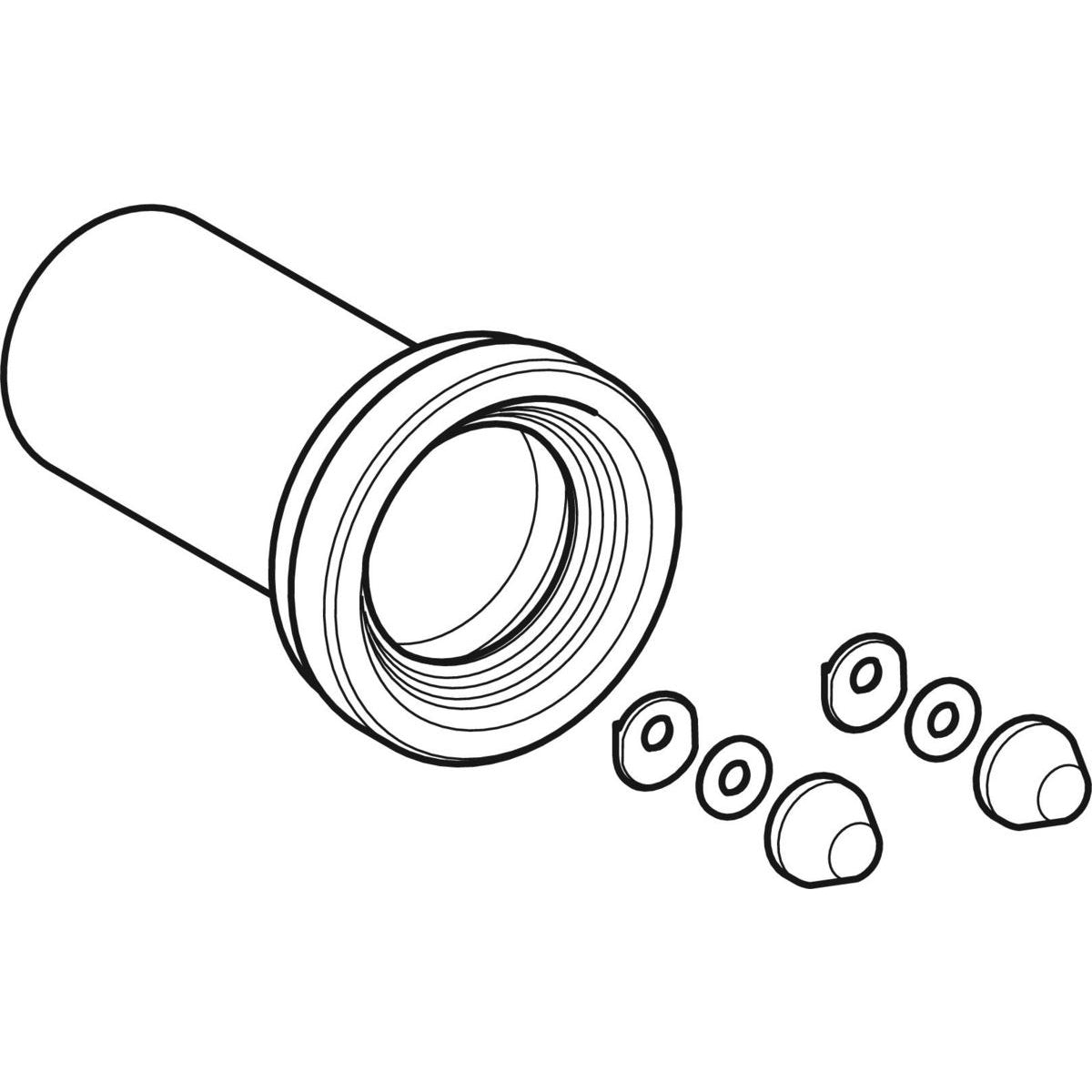 Tuyaux de liaison pour l'évacuation 90mm diam. Geberit | Réf: 152.425.46.1 | Longueur 18,5 cm + kit d'écrou