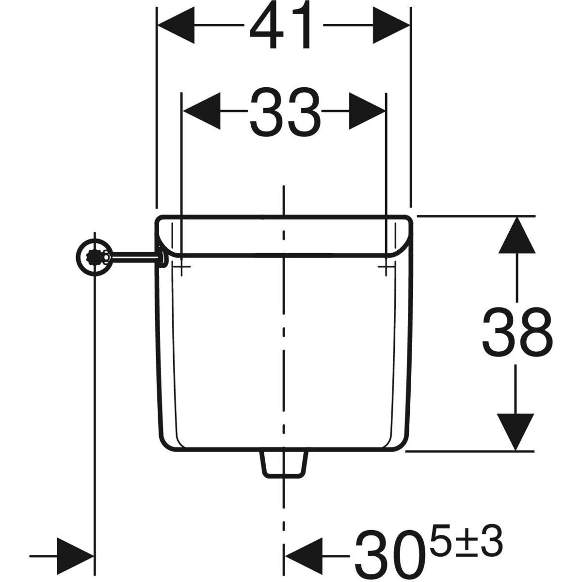Réservoir apparent AP123 interrompable Geberit | Réf 123.135.11.1 | Pour déclenchement à distance