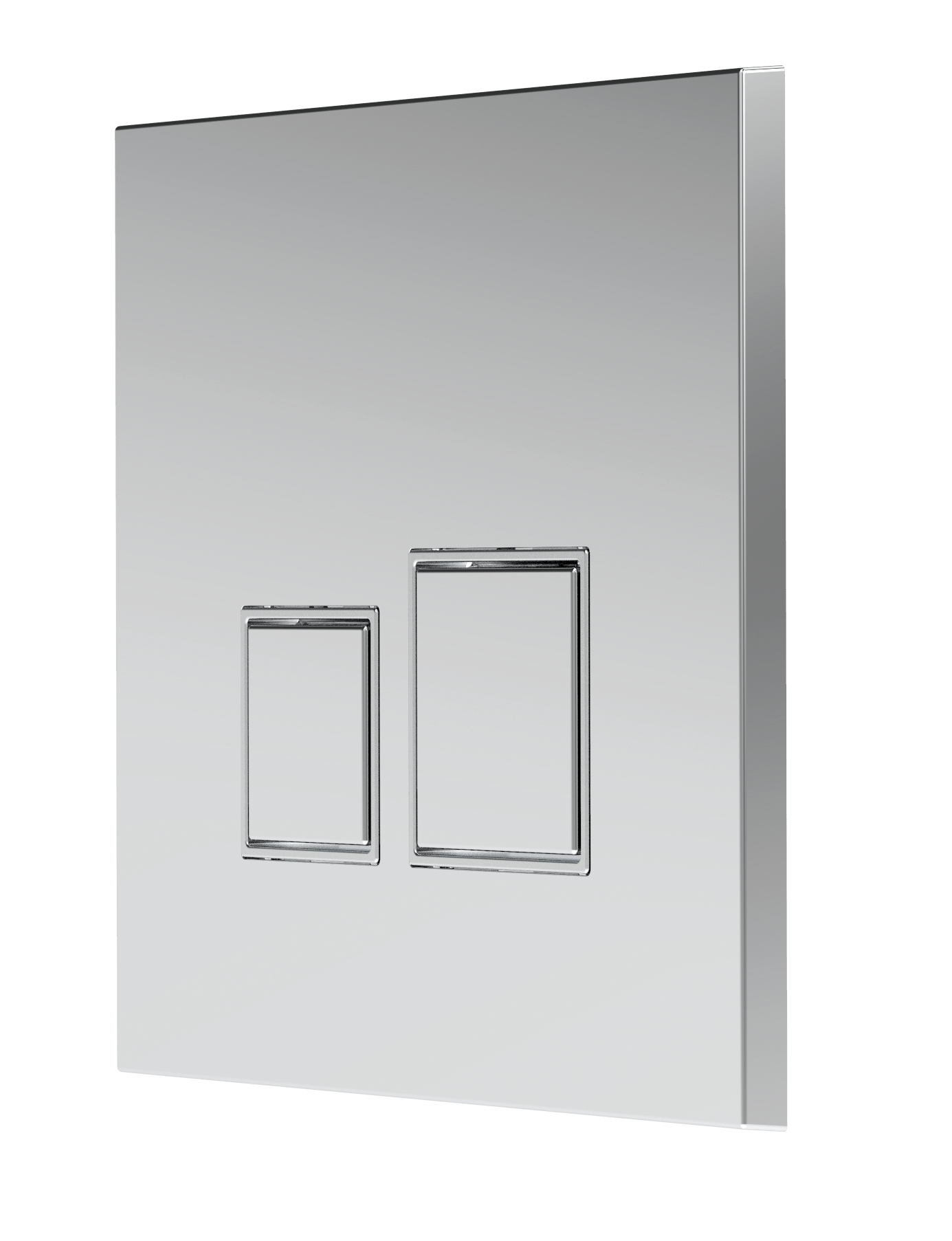 Square Siamp control plate | Ref: 31 2072 10 | Glossy chrome finish / matt chrome inserts