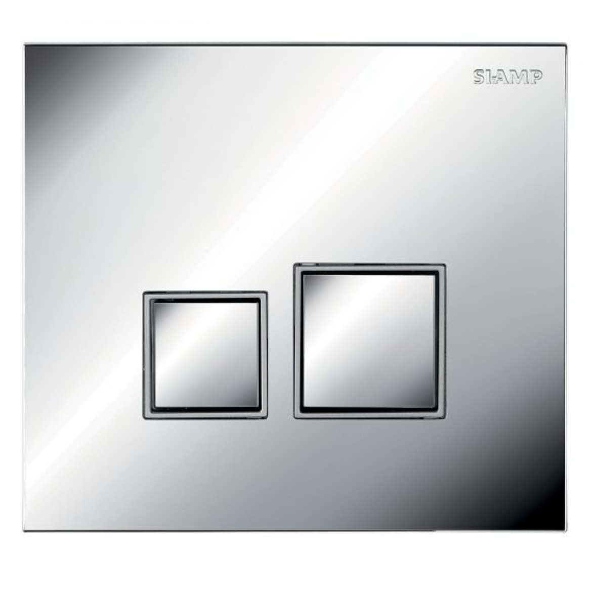 Square Siamp control plate | Ref: 31 2072 10 | Glossy chrome finish / matt chrome inserts