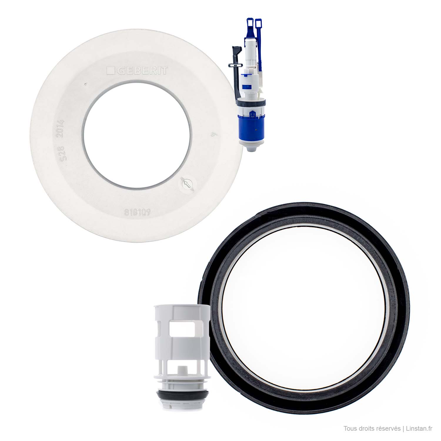 Duo essentiel Geberit spécial fuite dans la cuvette | Pour réservoir encastré Delta 12