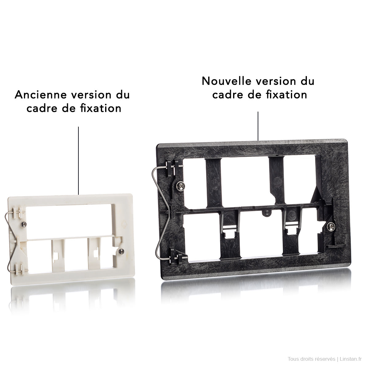 Ancien version et nouvelle version du cadre de fixation Geberit 240.646.00.1 Kappa 15