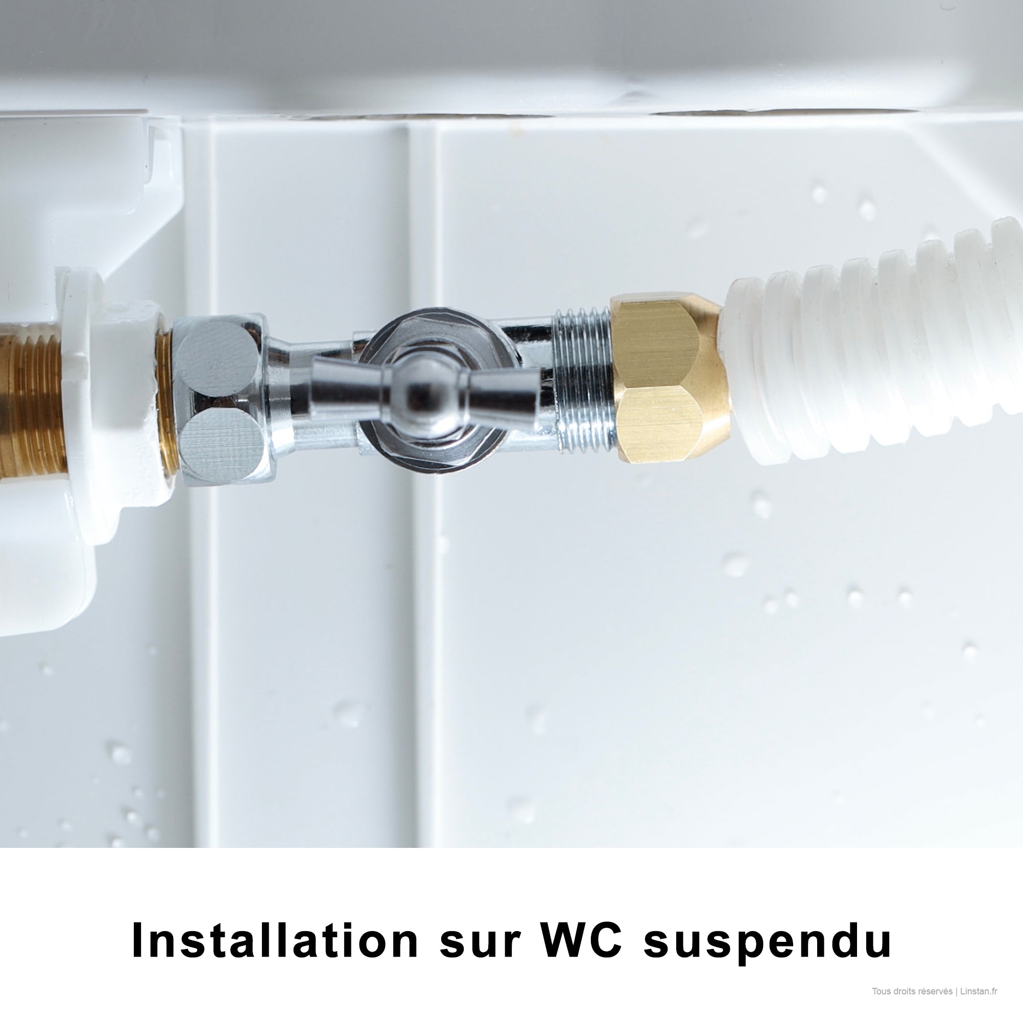 Robinet d’arrêt droit, à tête potence pour wc siamp