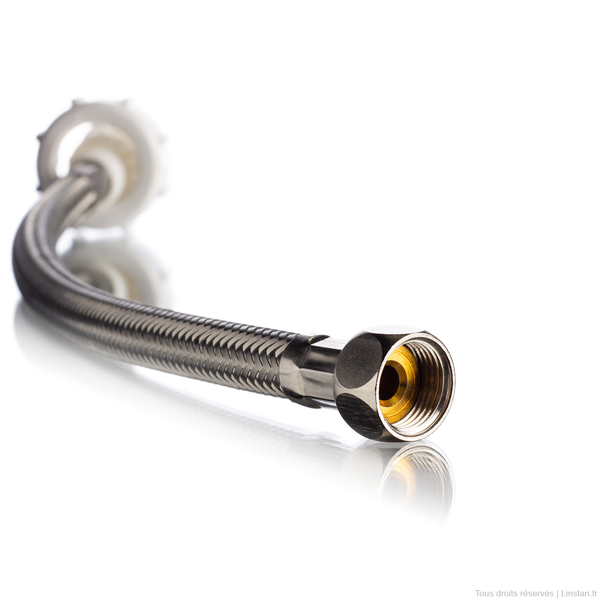 Coté du flexible qui se raccorde sur le robinet d'arret Geberit 240.989.00.1 Twinline 12, Twinline 8