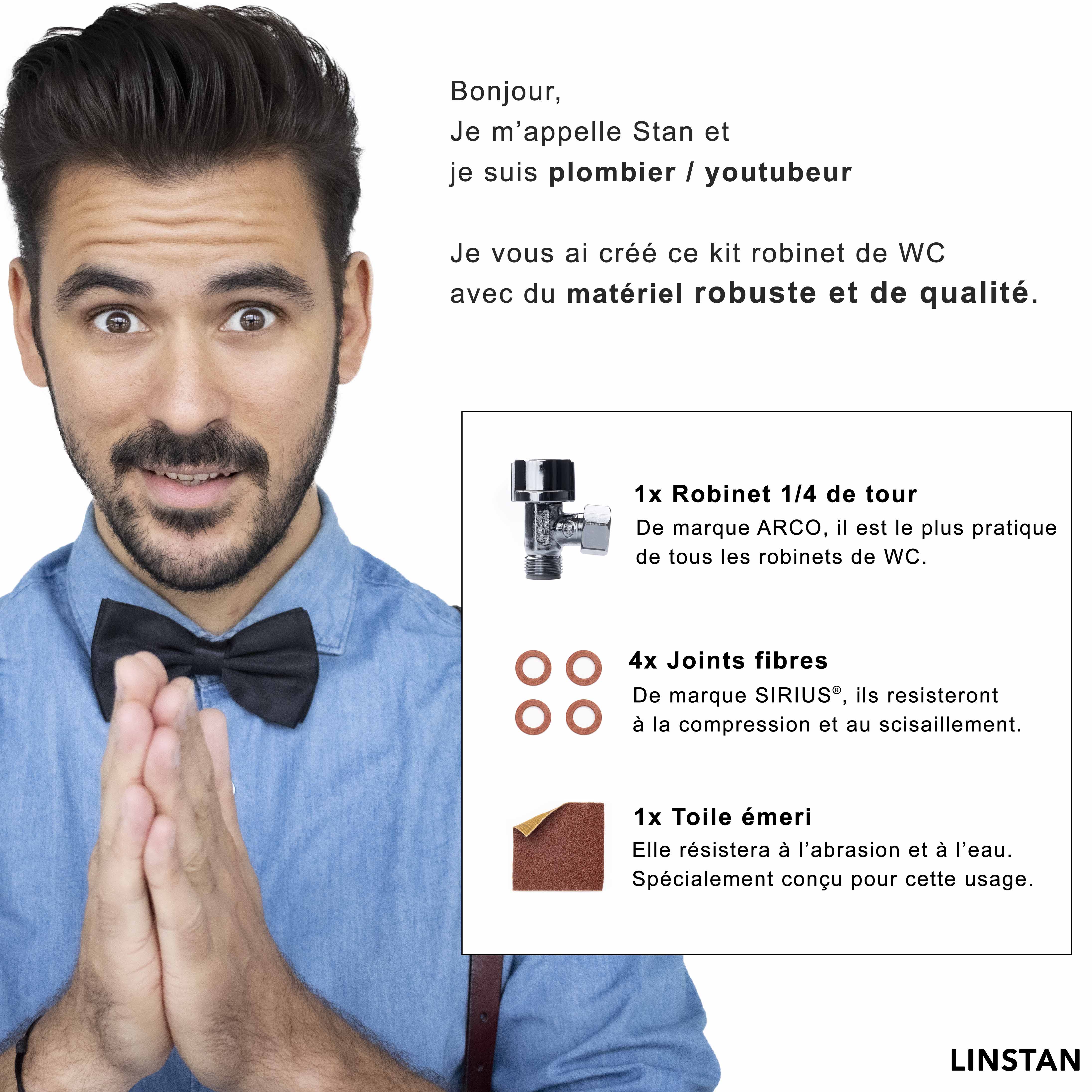 Kit de remplacement du robinet d’arrêt équerre avec description à l'image 2