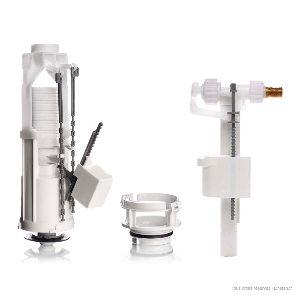 Chasse d'eau complète Siamp | Réf: 32 4545 07 et 30 9510 07 | Pour réservoir encastré Verso 800