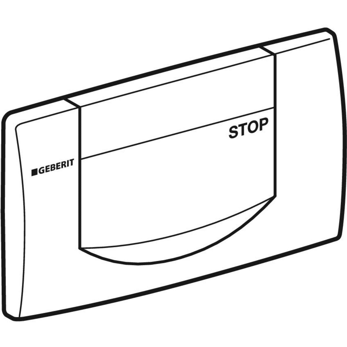 Dessin de la Plaque de déclenchement 200F Geberit | Réf: 115.222.11.1 | Simple touche | Blanche