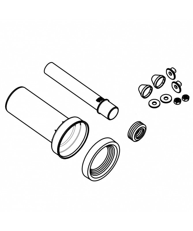 Kit de 2 tuyaux de liaison Regiplast | Réf: KIT4090 | Avec leurs joints, 2 écrous de serrage et 2 caches-écrous