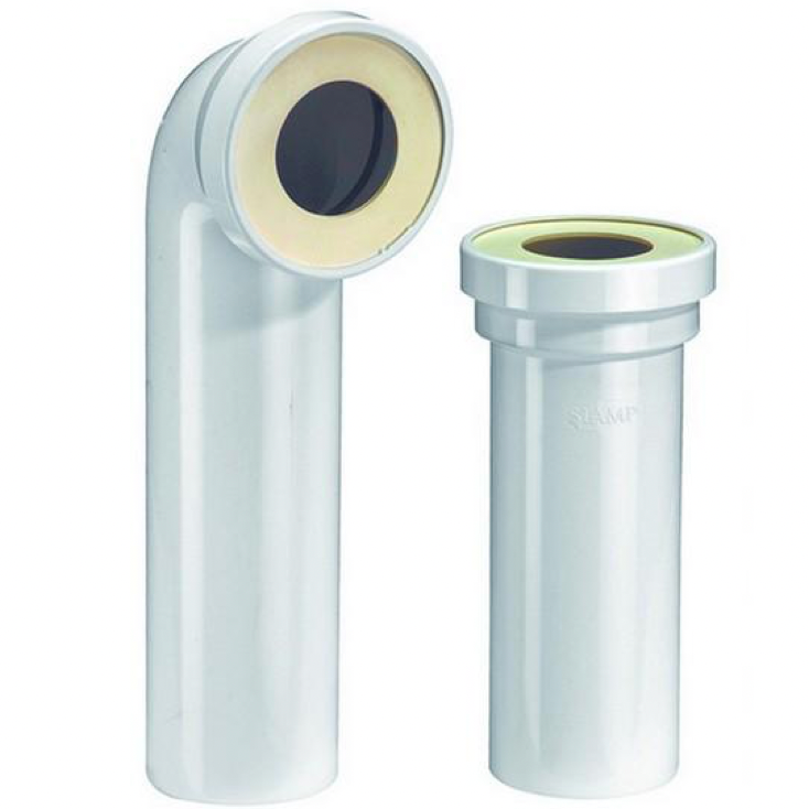 Siamp 2-piece elbow and straight drain pipe kit | Ref: 92 4000 07 | For Siamp support frame | Standard length