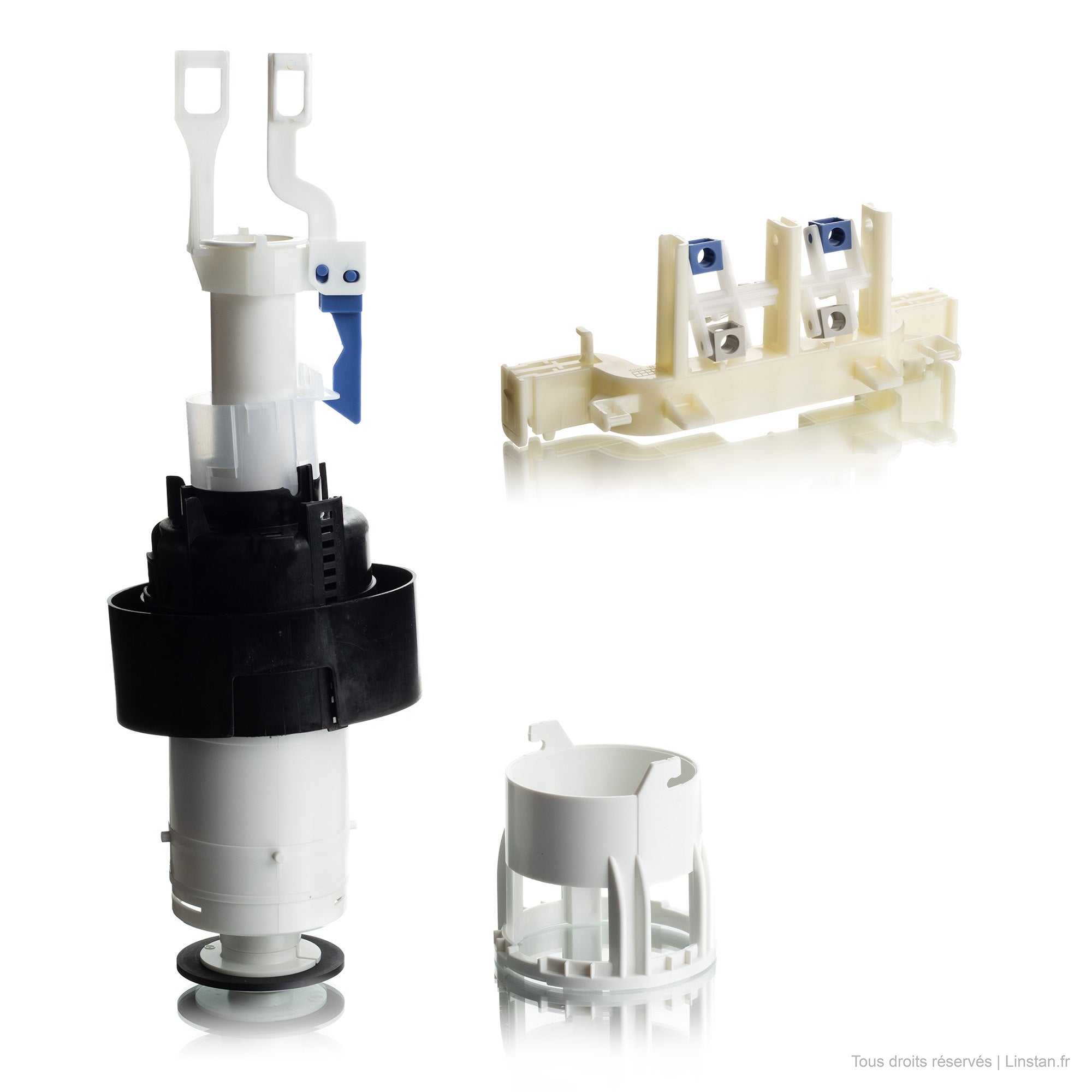 Regiplast / Oli flush mechanism, base and plate | Ref: KITCE705 | For Césame 70 built-in cisterns from 2016 / 2017