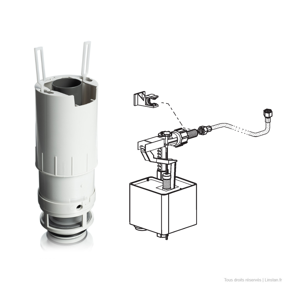 Commande la chasse d'eau complète Allia Réf 16247700 Linstan