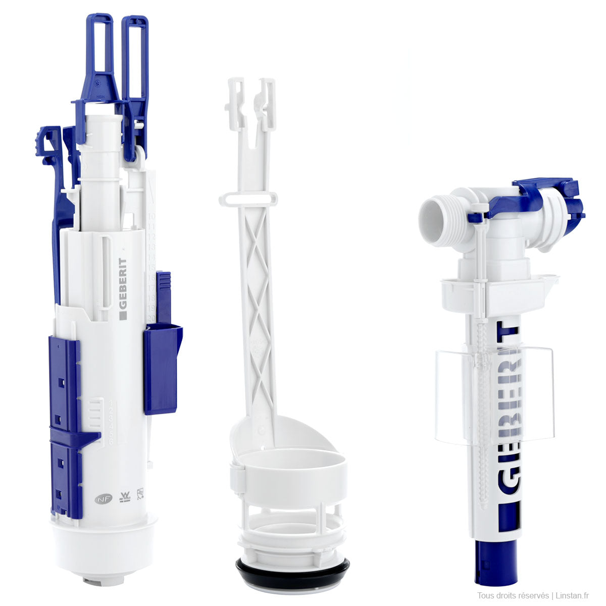 Chasse d'eau complet Geberit | Réf: 244.820.00.1 | Pour réservoirs encastrés Sigma 12 UP300 et UP320
