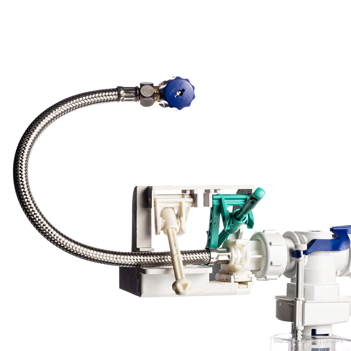Installation du flexible et du robinet flotteur pour réservoir Twinline double touche Geberit