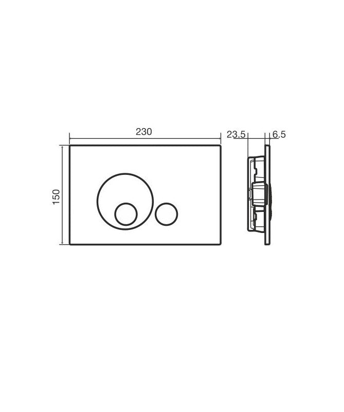 Globe Series Regiplast / Oli Flush Plate | Ref: 187B | White Finish