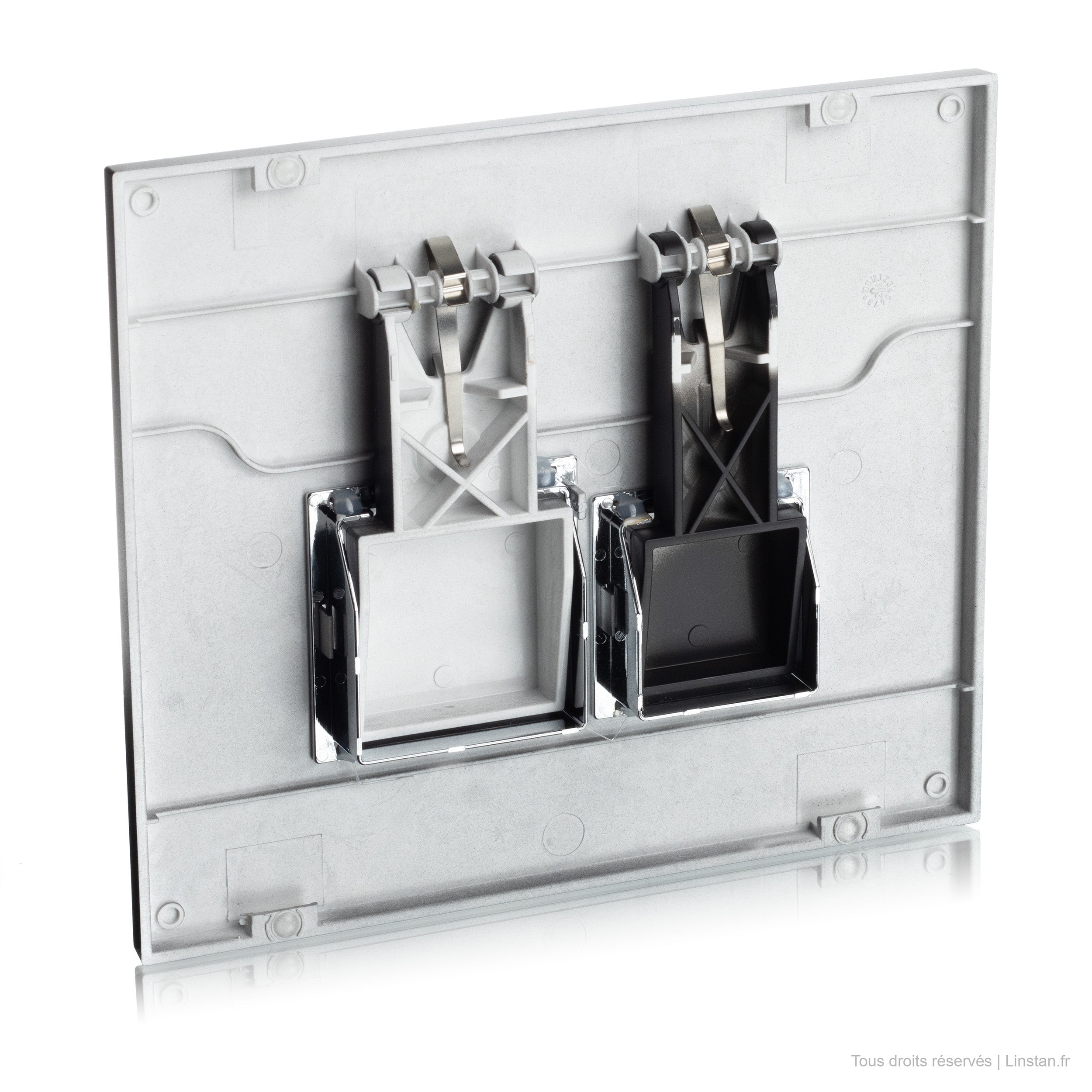Square Siamp control plate | Ref: 31 2041 10 | Matte black finish / shiny chrome inserts