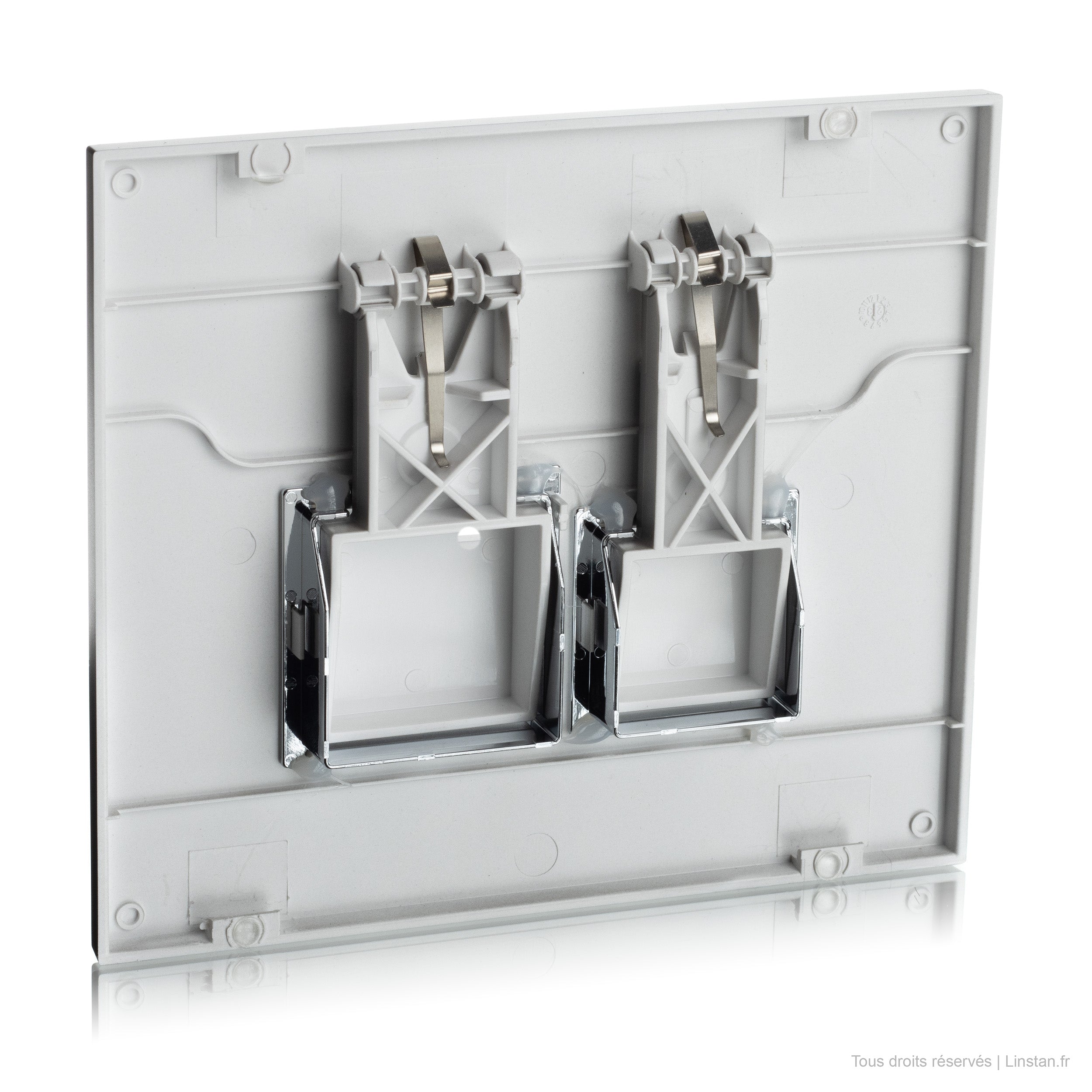 Square Siamp control plate | Ref: 31 2042 10 | Matt chrome finish / shiny chrome inserts