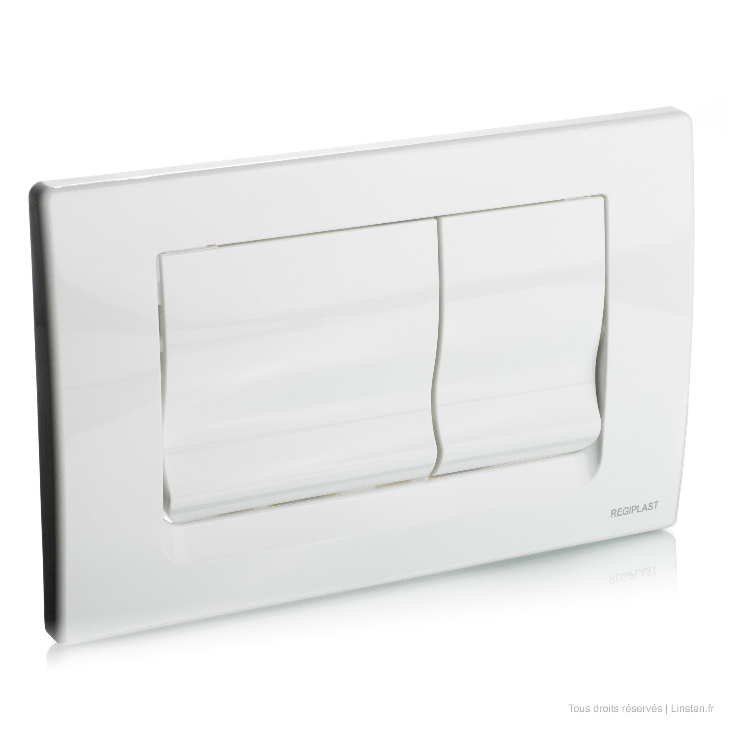 Double flush plate Ria series Regiplast / Oli | Ref: 172B | White finish