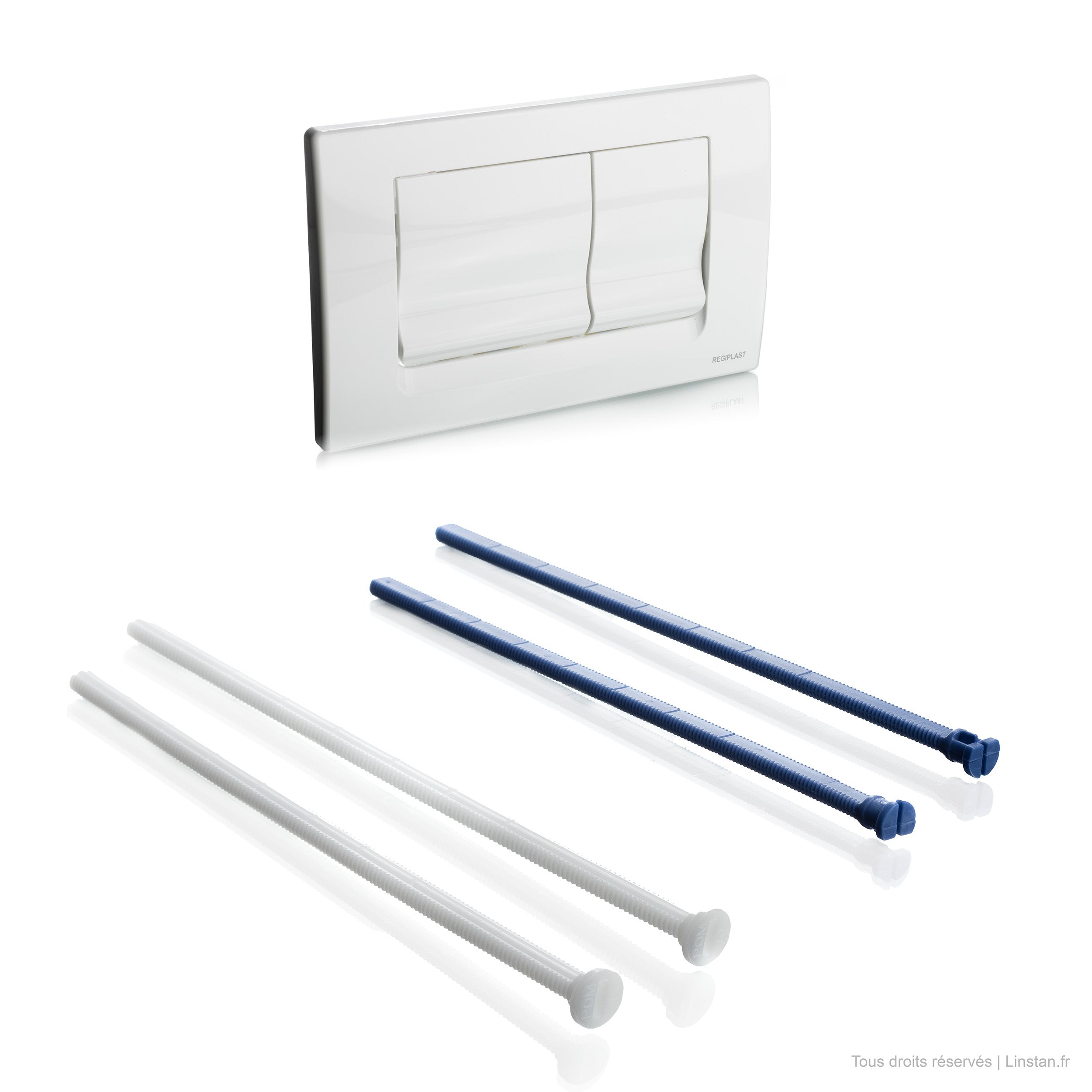 Double flush plate Ria series Regiplast / Oli | Ref: 172B | White finish