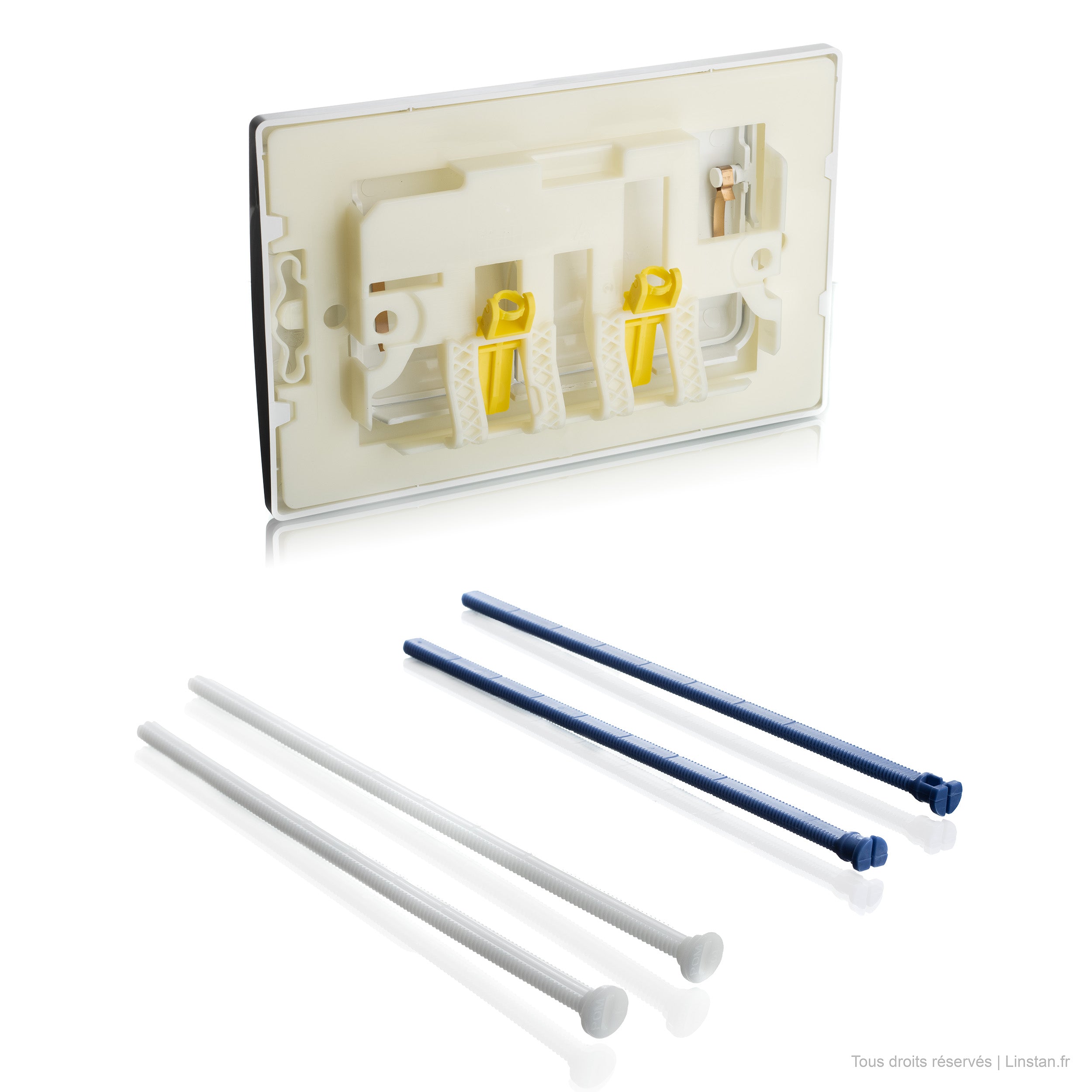 Double flush plate Ria series Regiplast / Oli | Ref: 172B | White finish