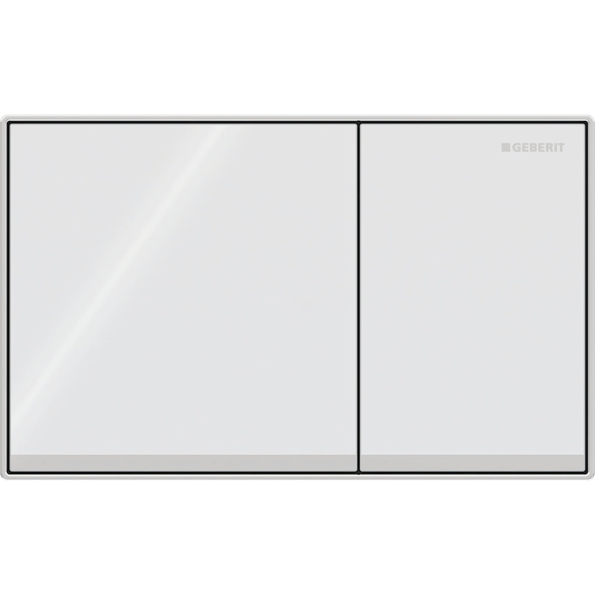 Geberit Sigma60 flush plate | Ref: 115.640.SI.1 | White glass finish, glossy chrome