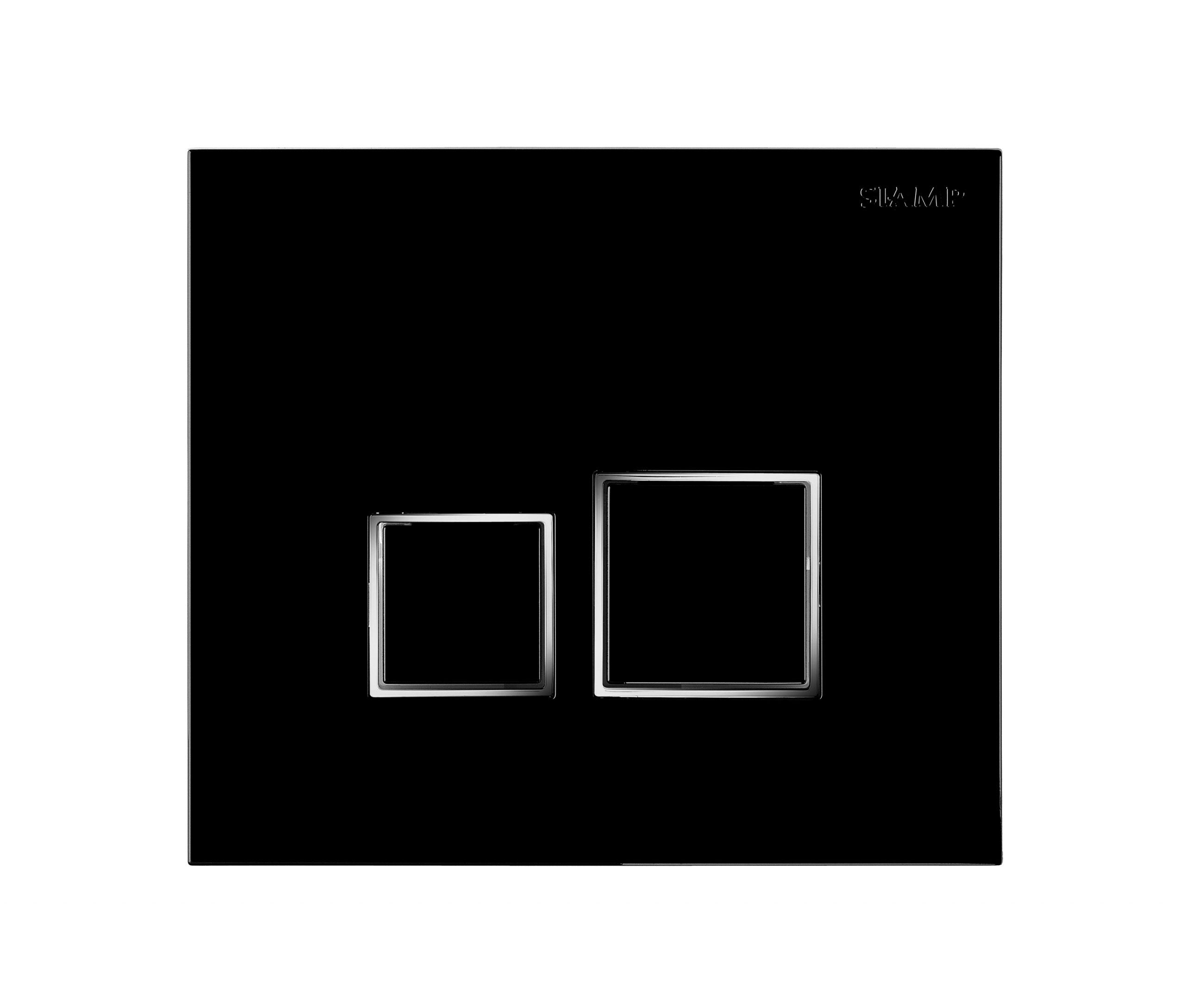 Square Ingenio Siamp control plate | Ref: 31 2041 60 | Matte black finish / shiny chrome inserts