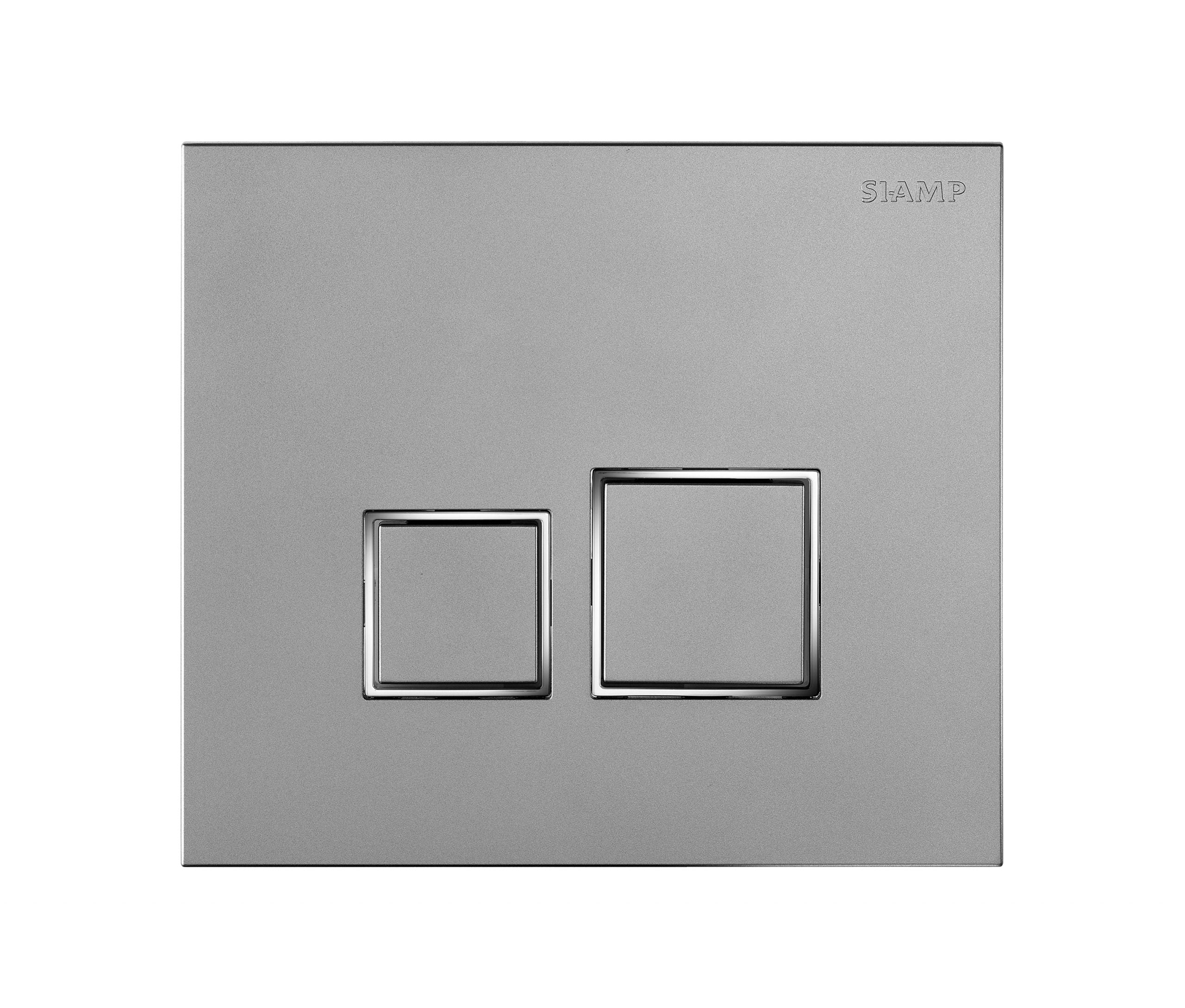 Square Ingenio Siamp control plate | Ref: 31 2042 60 | Matt chrome finish / shiny chrome inserts