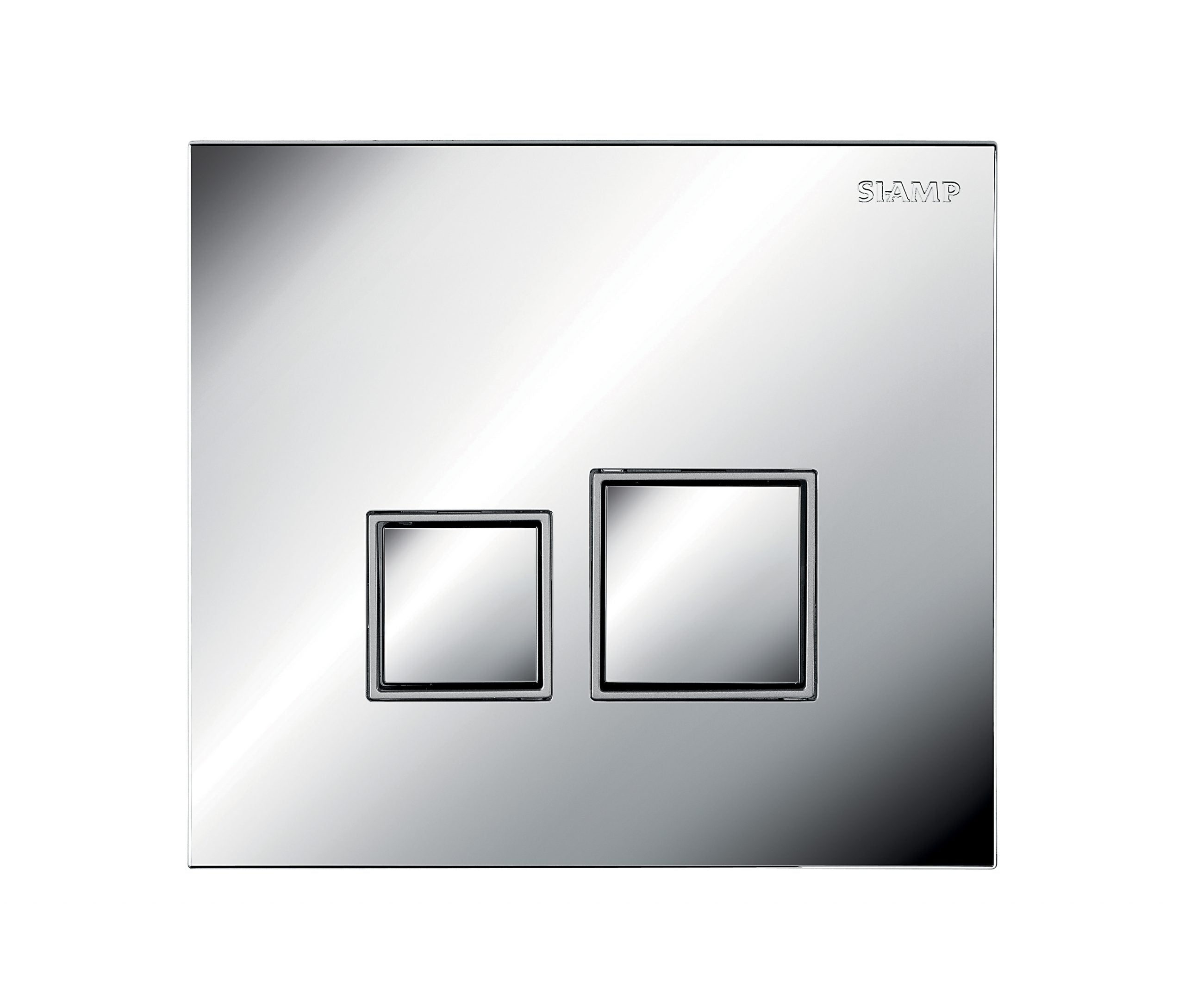 Square Ingenio Siamp control plate | Ref: 31 2072 60 | Glossy chrome finish / glossy chrome inserts