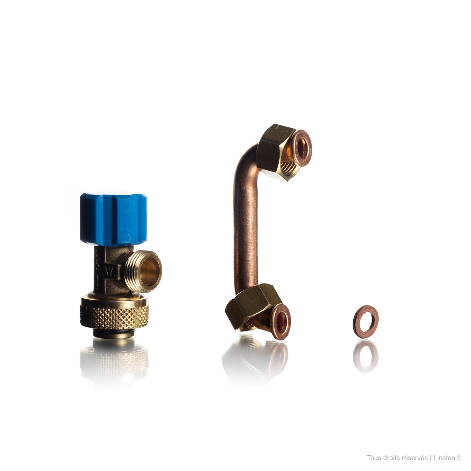 Handwheel shut-off valve with 75 mm copper tubing Regiplast / Oli | Ref: CE7027 | For Césame CE 71 + CE 72 tank version 2017