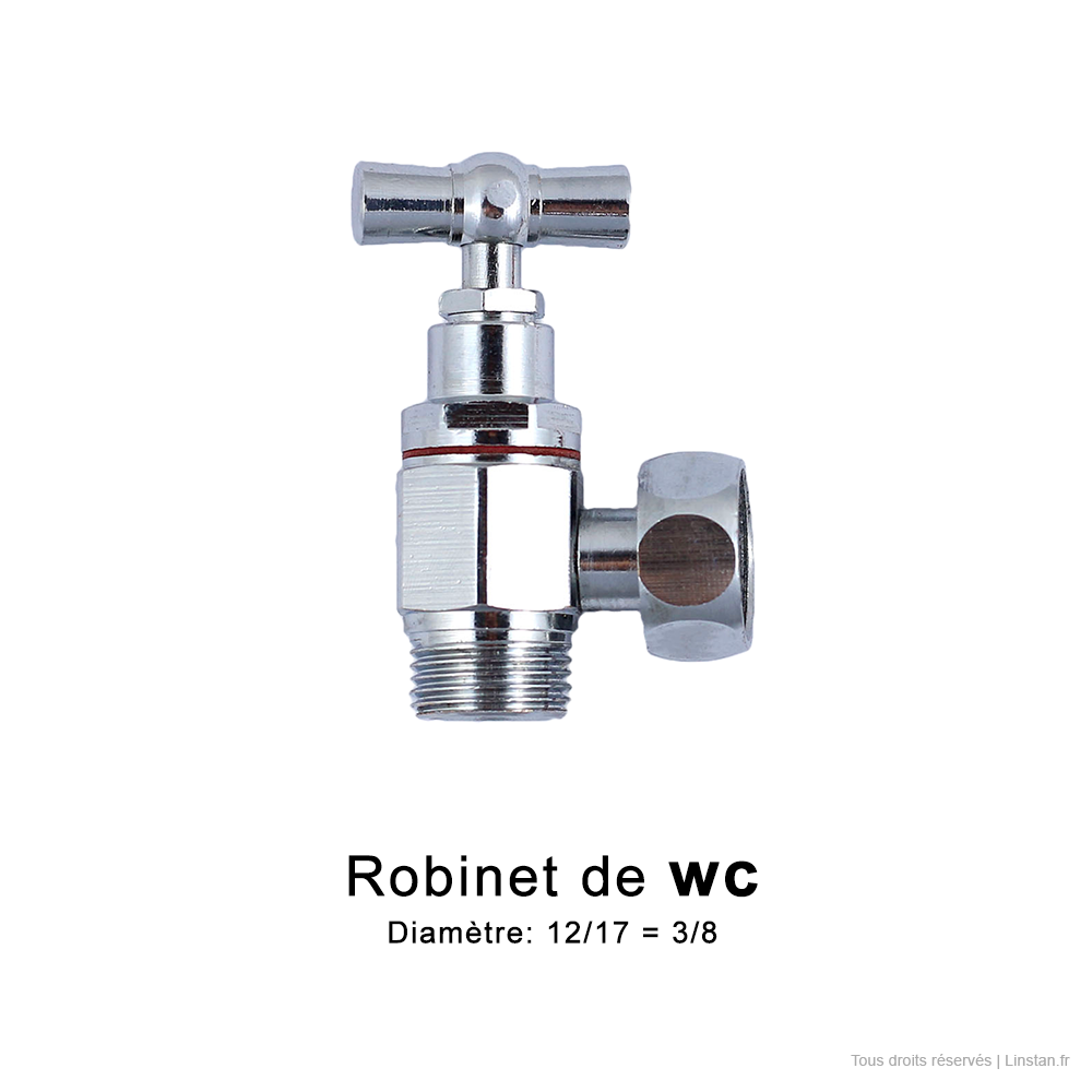 Robinet équerre à tête potence | Diamètre standard 12/17 pour WC encastrés ou au sol