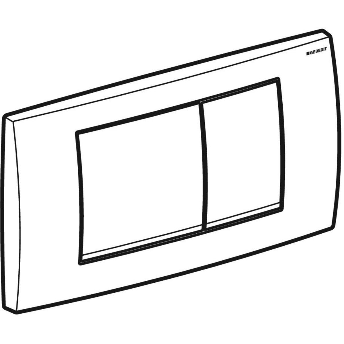 Dessin de la Plaque de déclenchement Twinline30 Geberit | Réf: 115.899.KH.1 | Finition chromé brillant