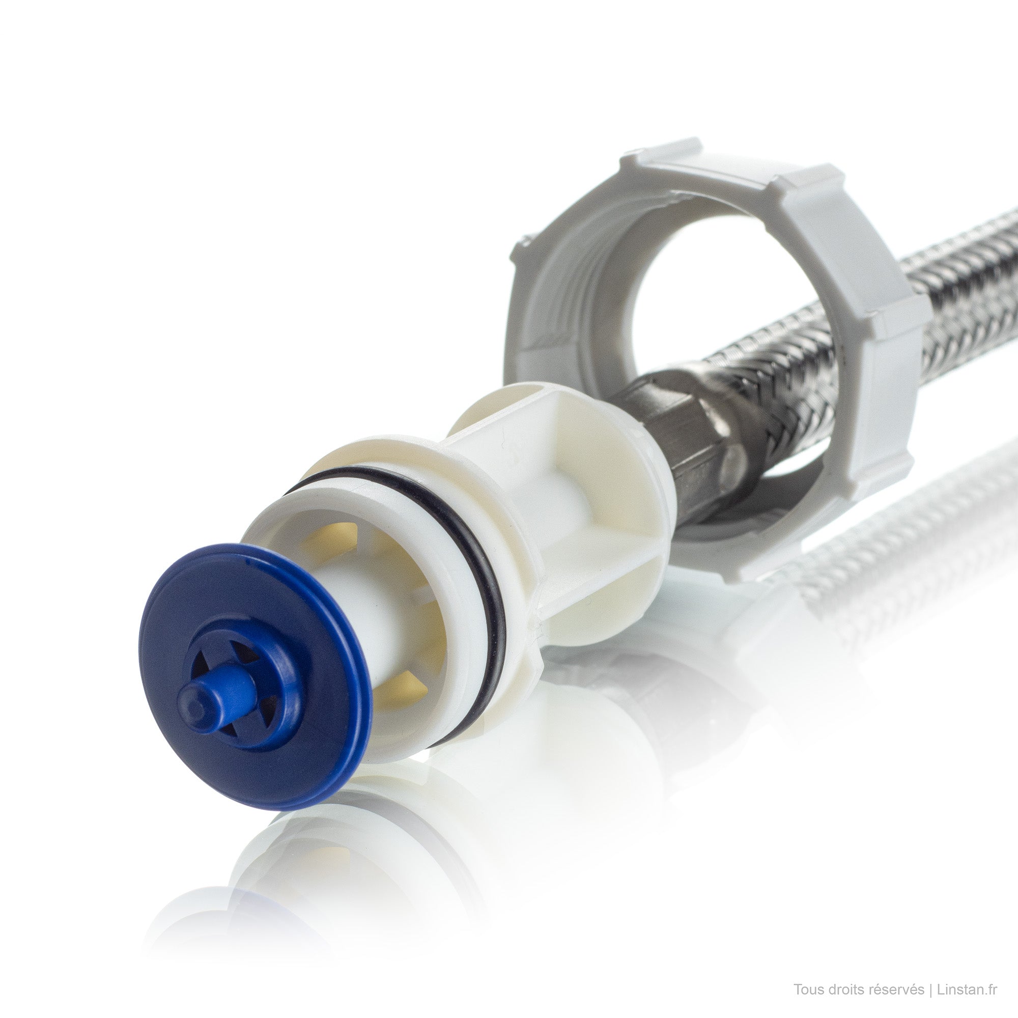 Chasse d'eau complet avec flexible Geberit | Réf: 240.114.00.1 | Pour réservoir encastré Twinline 12 simple touche