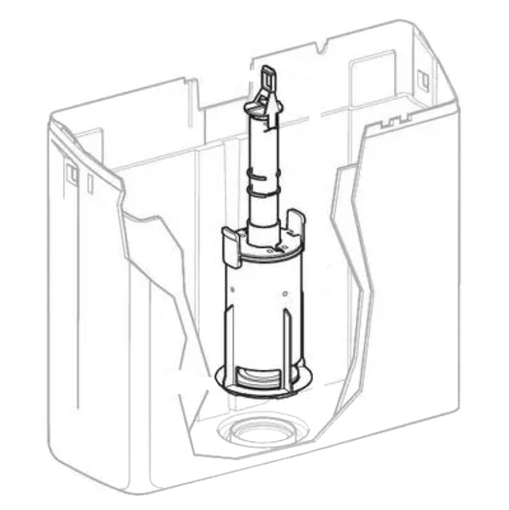 Mécanisme de chasse simple touche interrompable et bassin Geberit | Réf: 240.576.00.1 | Pour réservoir apparent AP123