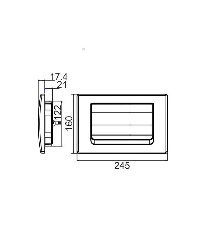 Plaque de déclenchement simple touche série Ria Regiplast / Oli | Réf: 170C | Finition chromée