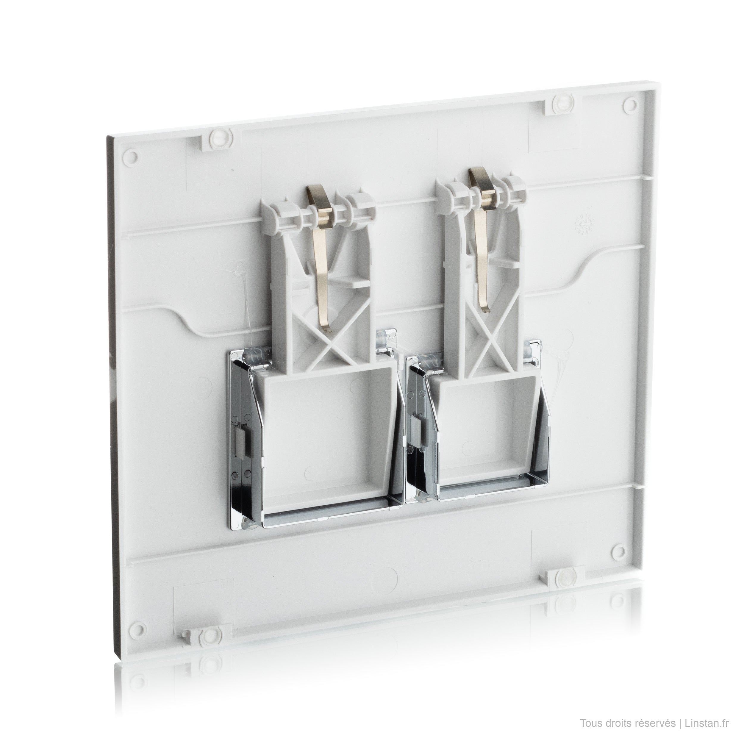 Square Siamp control plate | Ref: 31 2040 10 | White finish / shiny chrome inserts