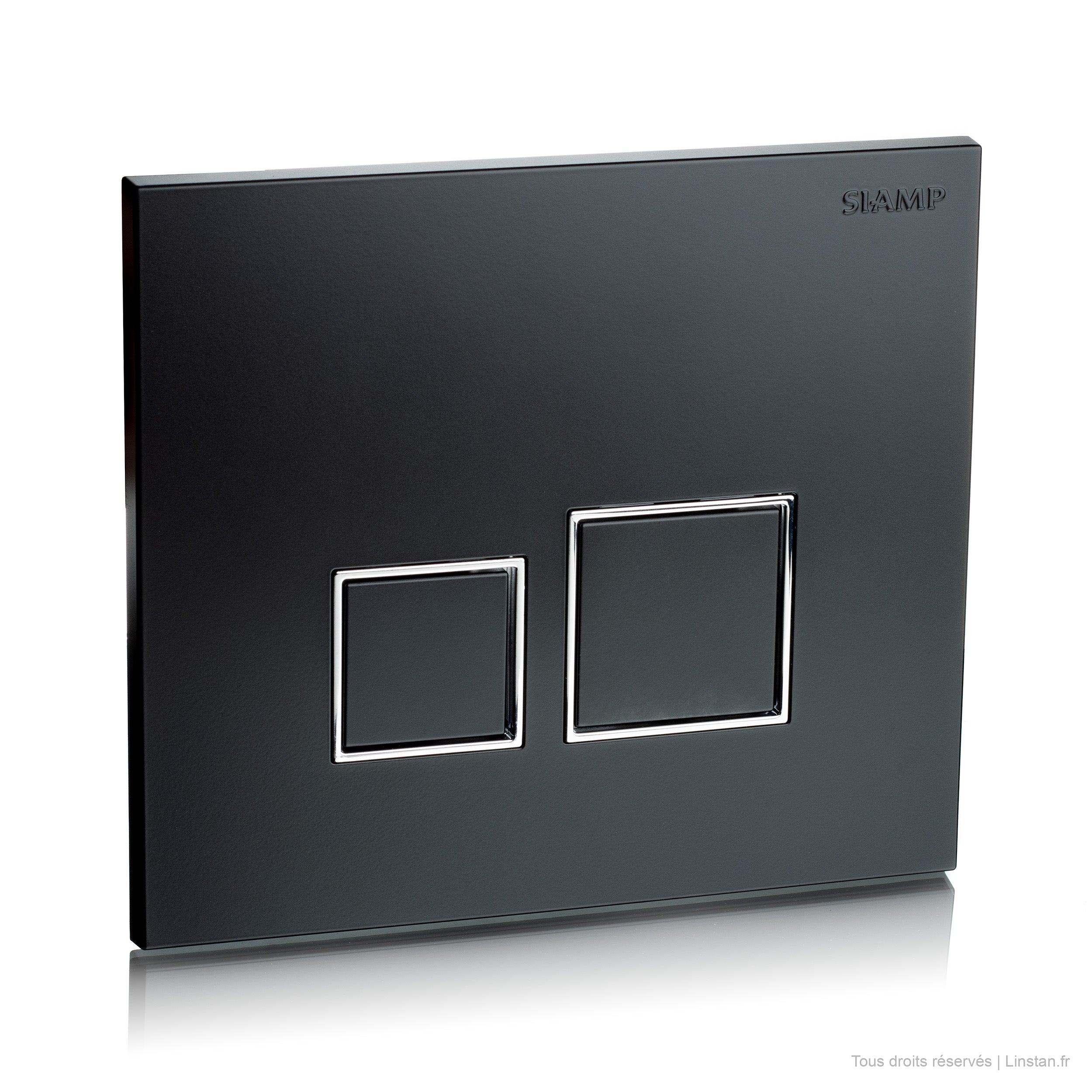 Plaque de commande Square Siamp | Réf: 31 2041 10 | Finition noir mat / inserts chromés brillants