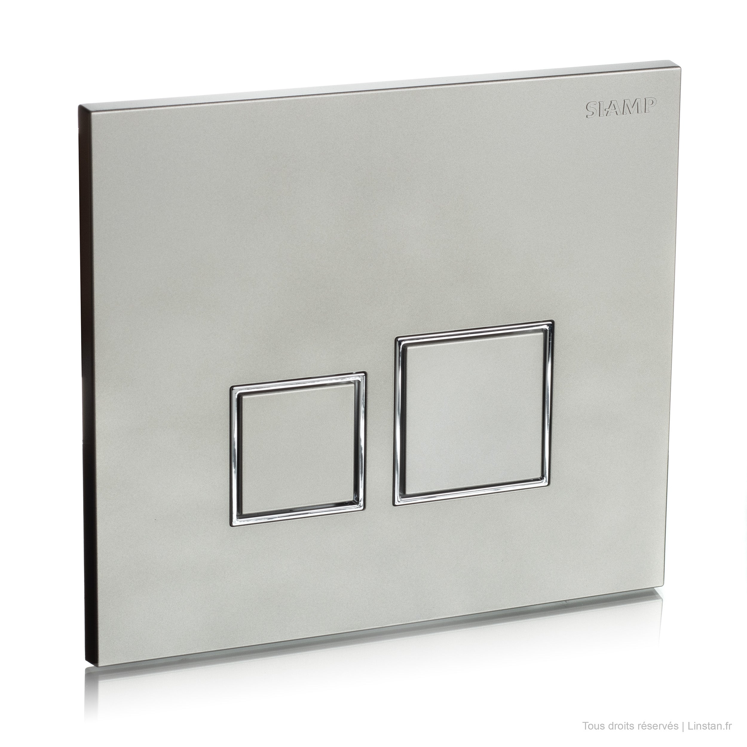 Plaque de commande Square Siamp | Réf: 31 2042 10 | Finition chromée mate / inserts chromés brillants