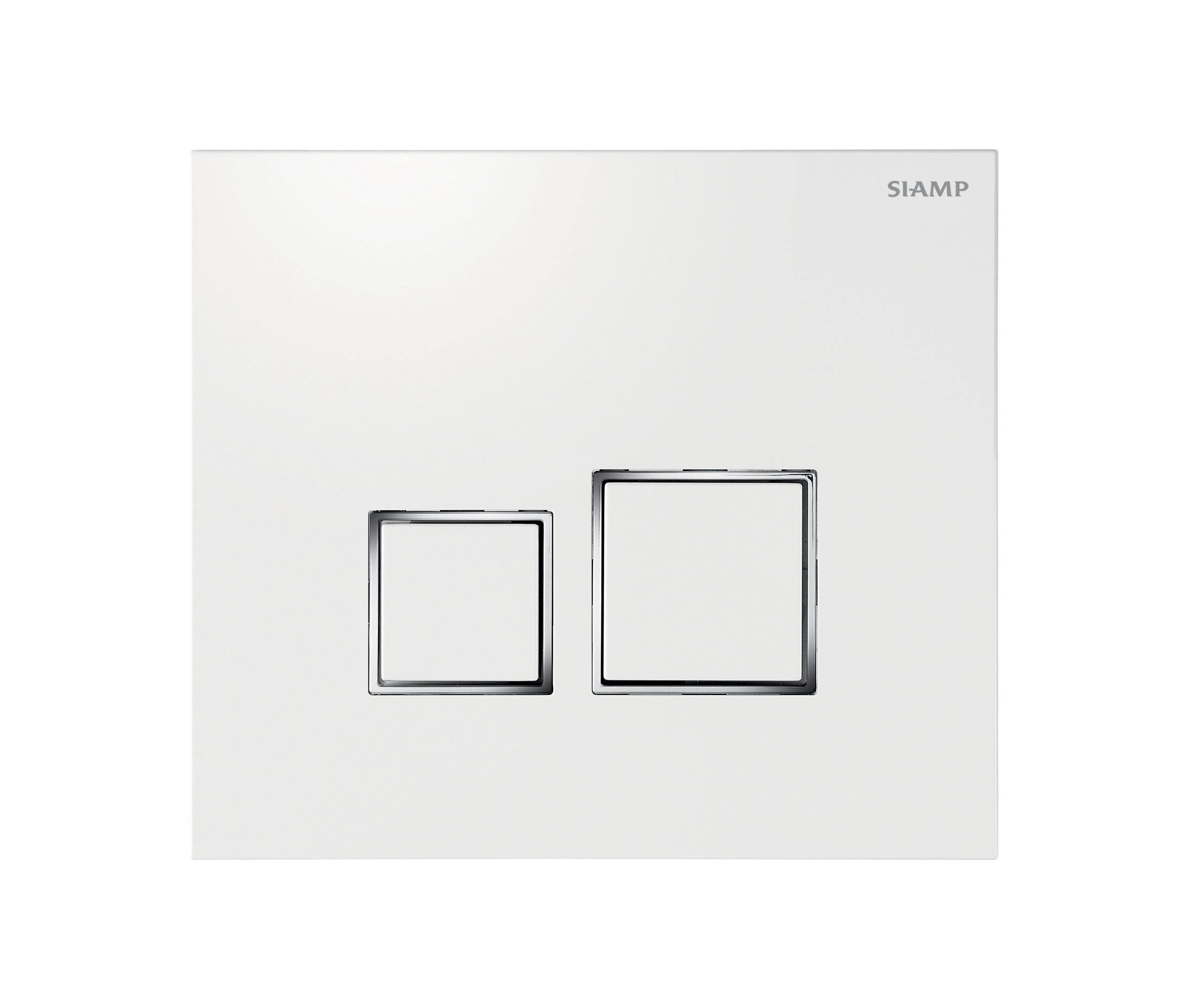 Plaque de commande Square Ingenio Siamp | Réf: 31 2040 60 | Finition blanc / inserts chromés brillants