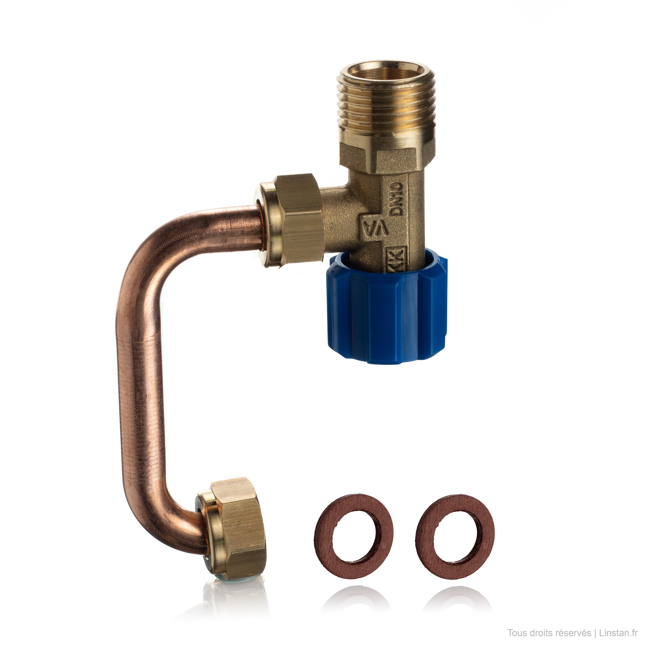 Robinet d’arrêt à volant avec tubulure 66 mm Regiplast / Oli | Réf: CE702 | Pour réservoir encastré Césame