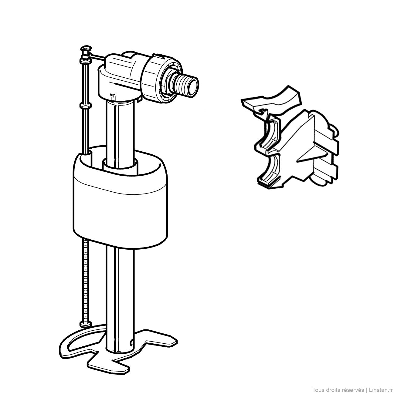 Robinet flotteur Allia | Réf: 16411000 | Pour réservoir encastré QFX 00014400 /00015400 |