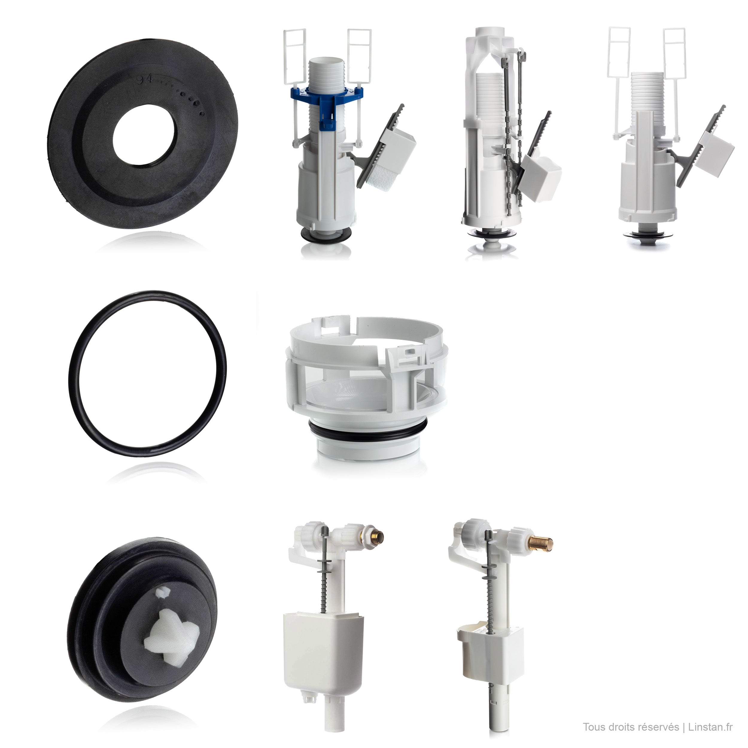 Trio de joints essentiels Siamp spécial fuite dans la cuvette | Pour réservoirs Verso 350, 1100, 800 et Ingenio/145